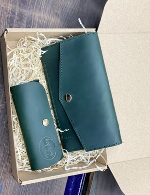 Комплект гаманець+ключниця 2.0 Dekey  комплект 2.0 зелений крейзі фото