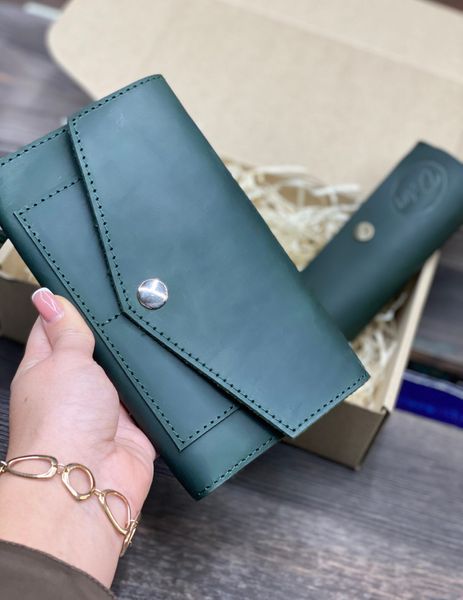 Комплект гаманець+ключниця 2.0 Dekey  комплект 2.0 зелений крейзі фото
