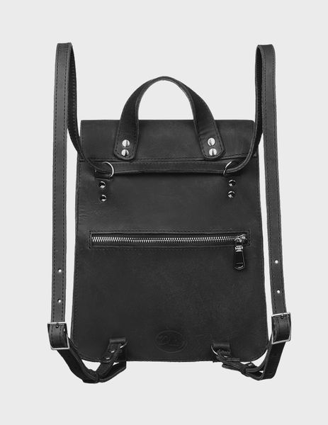 Жіноча шкіряна сумка-рюкзак Еліон Чорний Dekey  еліон чорний крейзі фото