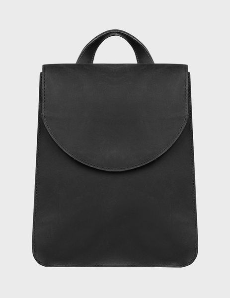Жіноча шкіряна сумка-рюкзак Еліон Чорний Dekey  еліон чорний крейзі фото
