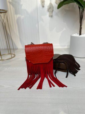 Женская кожаная сумка Виктория Красный Dekey вікторія червоний фото
