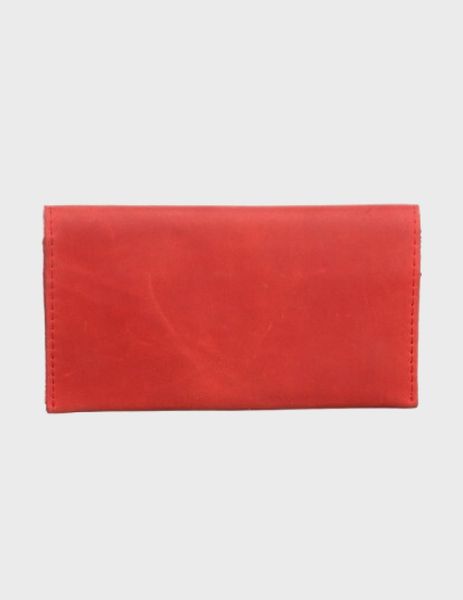Жіночий шкіряний гаманець-тревел кейс 14.0 Червоний Dekey  14.0 червоний крейзі фото