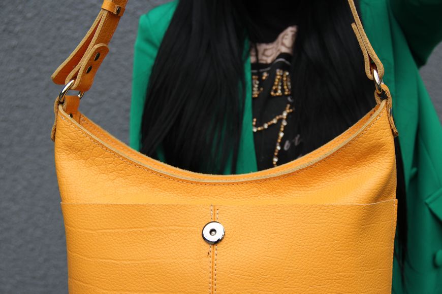 Женская кожаная сумка Сара Желтый Dekey сара Жовтий флотар фото