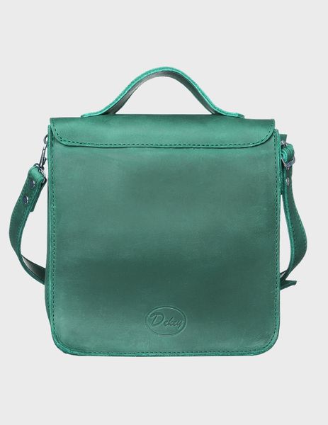 Жіноча шкіряна сумка Емануель Смарагд Dekey  емануель зелений крейзі  фото