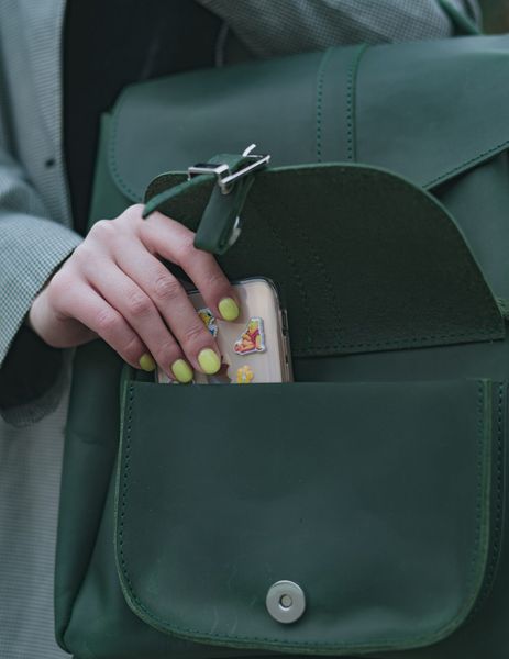 Шкіряний рюкзак Зелений Dekey (6492) 6492 фото