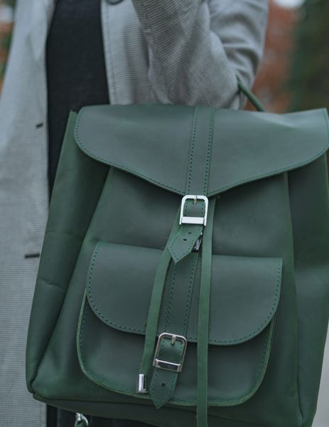 Шкіряний рюкзак Зелений Dekey (6492) 6492 фото