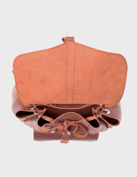 Жіночий шкіряний рюкзак Коньяк Dekey  рюкзак коньяк крейзі фото