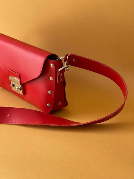 Жіноча шкіряна сумка Фурія Червоний Dekey  фурія червоний глянець фото