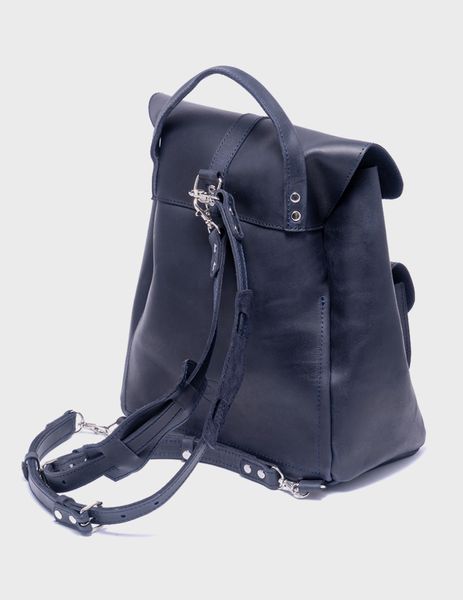 Жіночий шкіряний рюкзак Синій Dekey  рюкзак синій крейзі фото