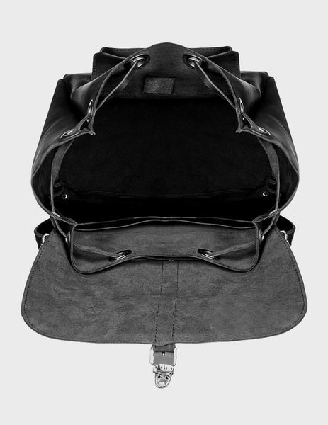 Жіночий шкіряний рюкзак Чорний Dekey  Рюкзак чорний крейзі фото