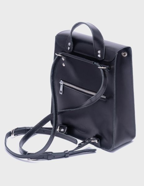 Жіноча шкіряна сумка-рюкзак Еліон Чорний Глянец Dekey  еліон чорний глянецб фото