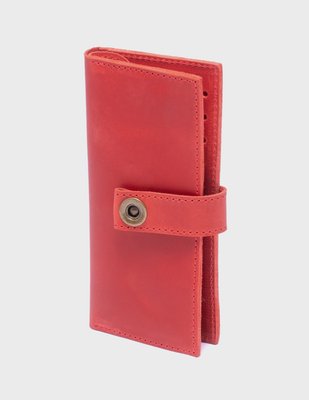 Жіночий шкіряний гаманець 13.4 Червоний Dekey  13.4 червоний крейзі фото