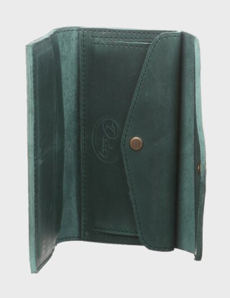Жіночий шкіряний гаманець 15.2 Зелений Dekey  15.2 зелений крейзі  фото