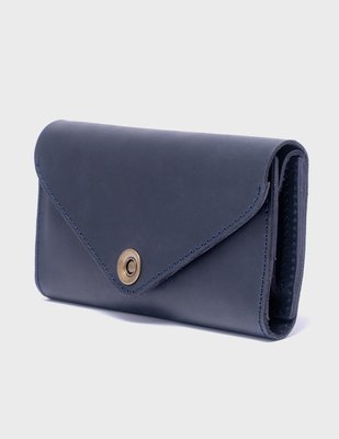 Жіночий шкіряний гаманець 15.2 Синій Dekey  6952 фото