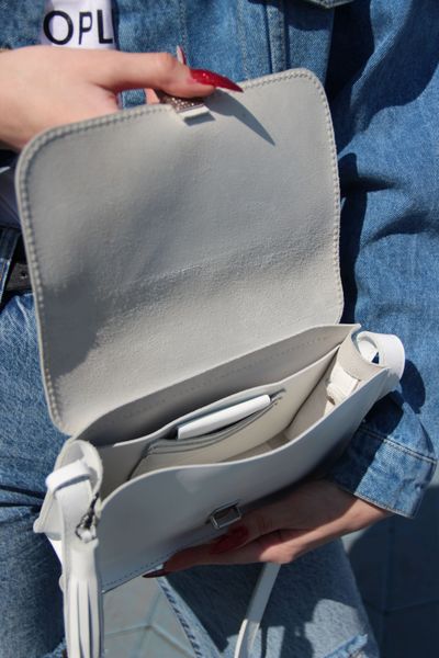 Жіноча шкіряна сумка Емма Біла Dekey  емма біла фото